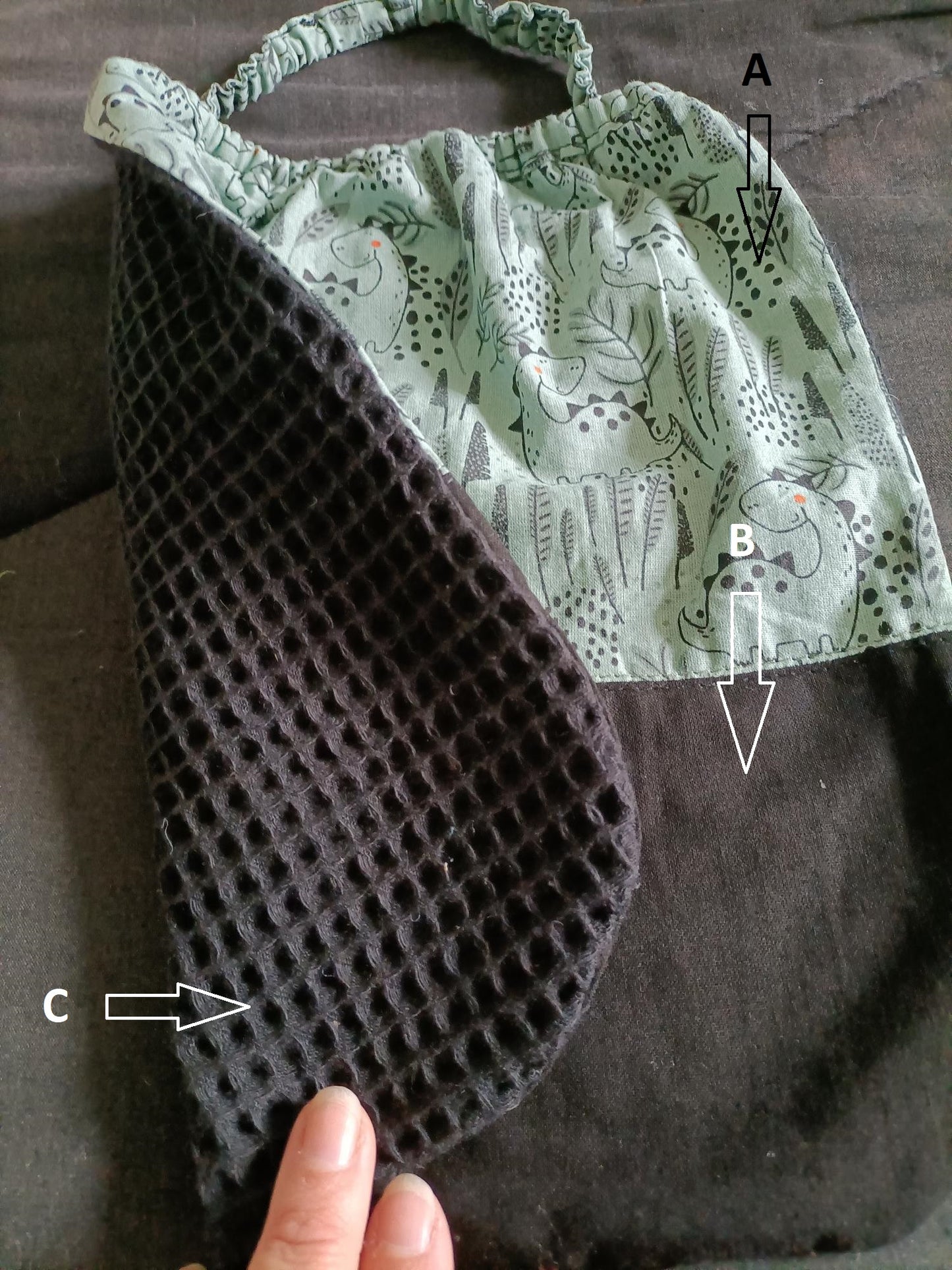 Serviette élastique cantine brodée