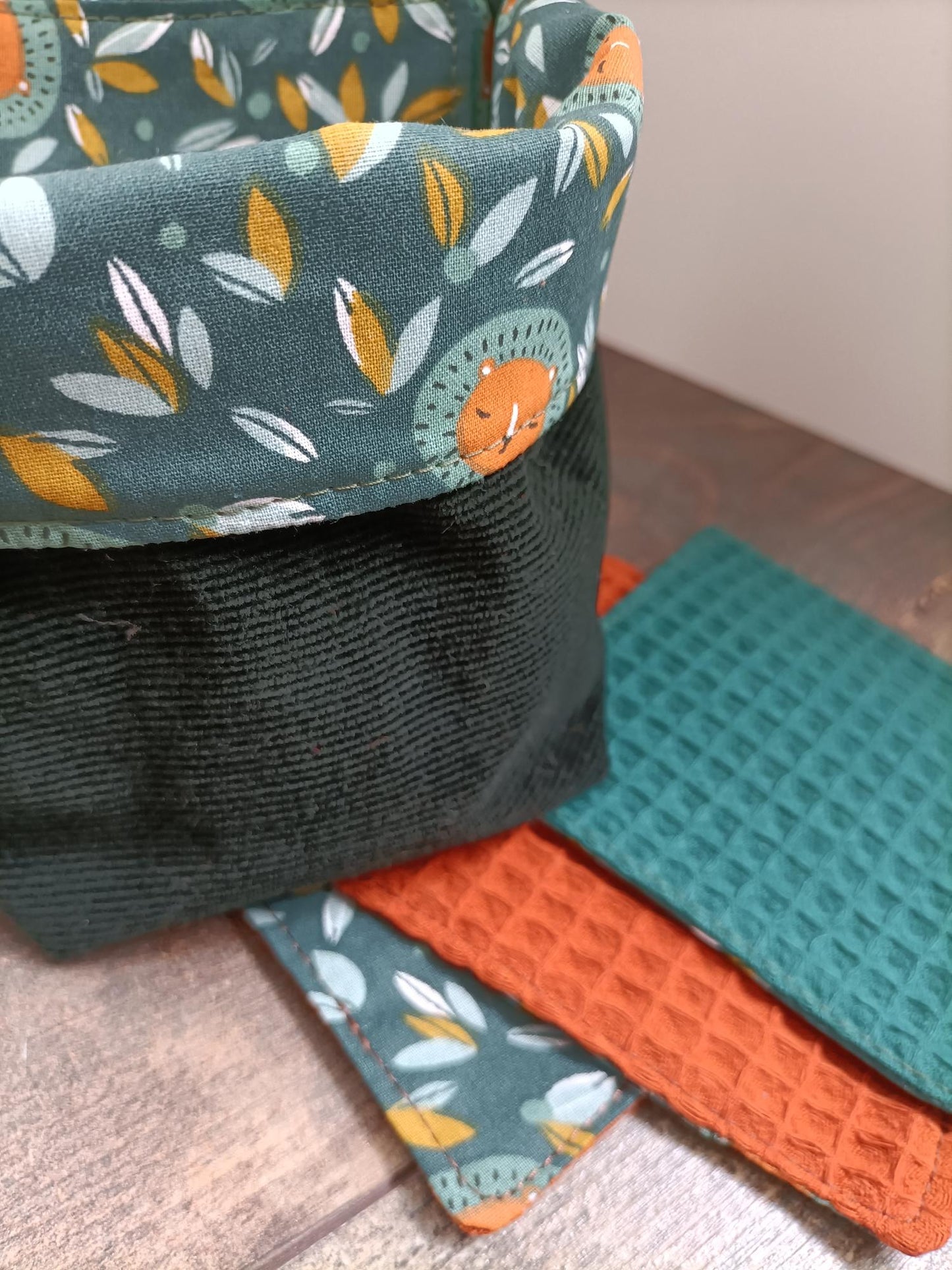 10 lingettes lavables bébé avec son panier