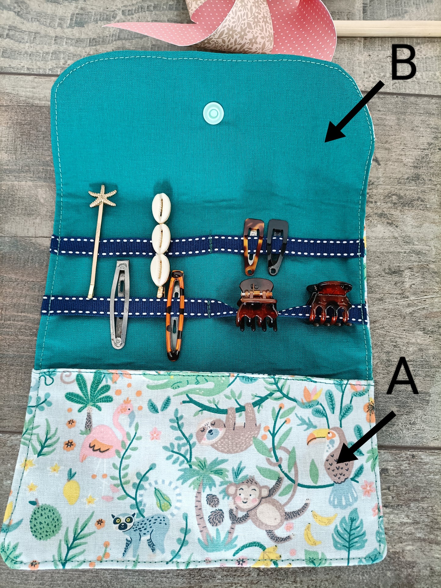 Personnaliser sa pochette à barrettes